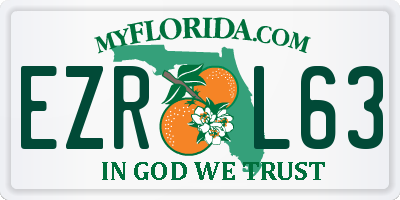 FL license plate EZRL63