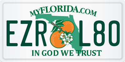 FL license plate EZRL80