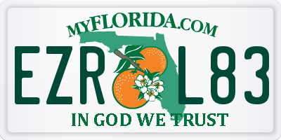 FL license plate EZRL83