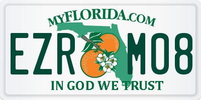 FL license plate EZRM08