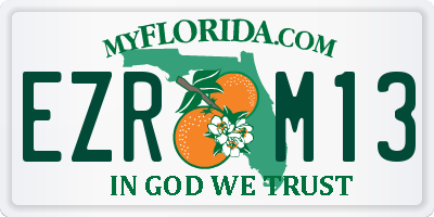 FL license plate EZRM13