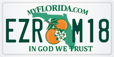 FL license plate EZRM18