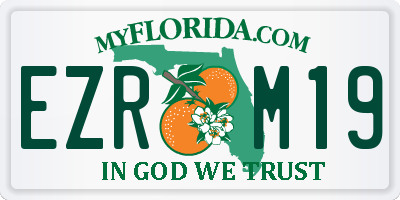 FL license plate EZRM19