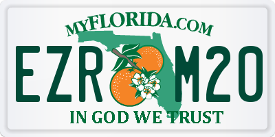 FL license plate EZRM20