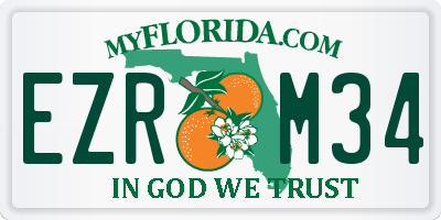 FL license plate EZRM34