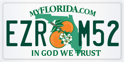 FL license plate EZRM52