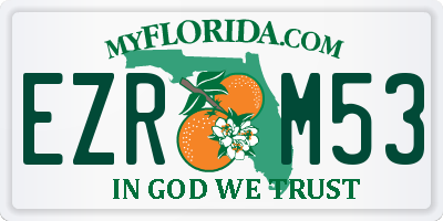 FL license plate EZRM53