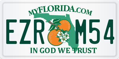 FL license plate EZRM54