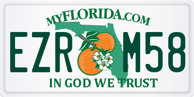 FL license plate EZRM58