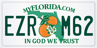 FL license plate EZRM62