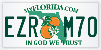 FL license plate EZRM70