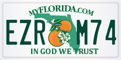 FL license plate EZRM74