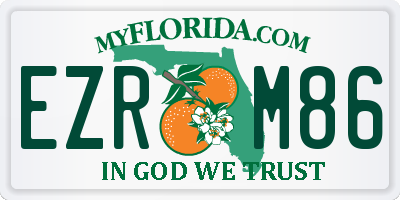 FL license plate EZRM86