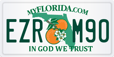 FL license plate EZRM90