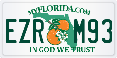 FL license plate EZRM93