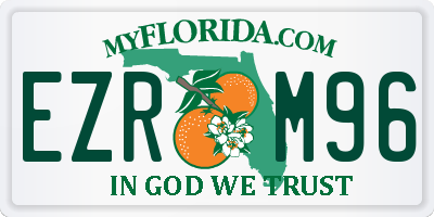 FL license plate EZRM96