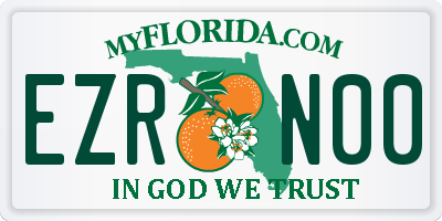 FL license plate EZRN00