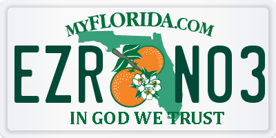 FL license plate EZRN03