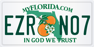 FL license plate EZRN07