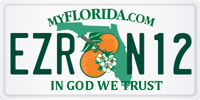 FL license plate EZRN12