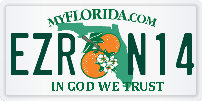 FL license plate EZRN14