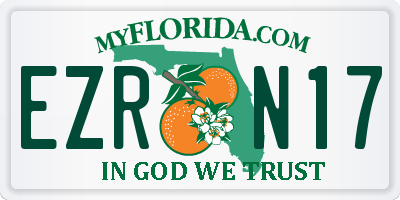 FL license plate EZRN17