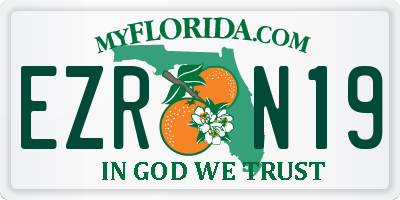 FL license plate EZRN19