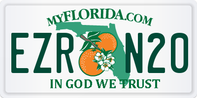 FL license plate EZRN20