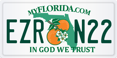 FL license plate EZRN22