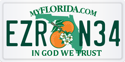 FL license plate EZRN34