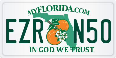 FL license plate EZRN50