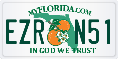 FL license plate EZRN51