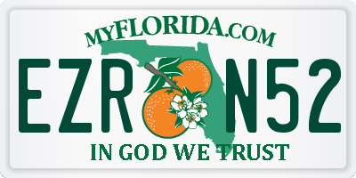 FL license plate EZRN52