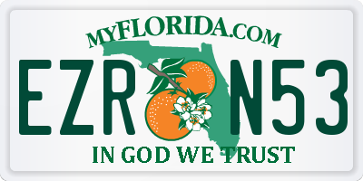 FL license plate EZRN53