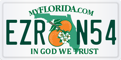 FL license plate EZRN54