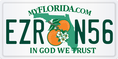 FL license plate EZRN56