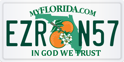 FL license plate EZRN57