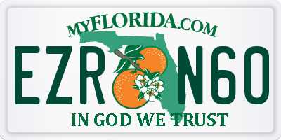 FL license plate EZRN60