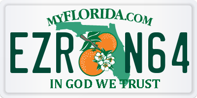 FL license plate EZRN64