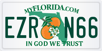 FL license plate EZRN66