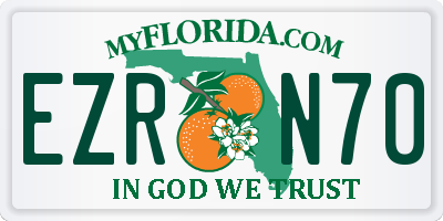 FL license plate EZRN70