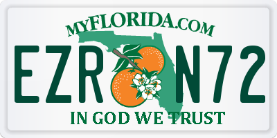 FL license plate EZRN72