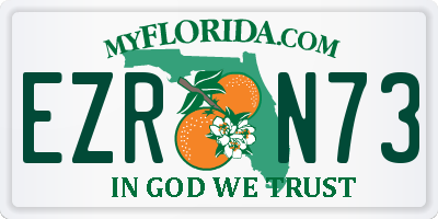 FL license plate EZRN73