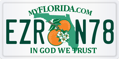 FL license plate EZRN78