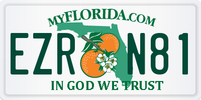 FL license plate EZRN81