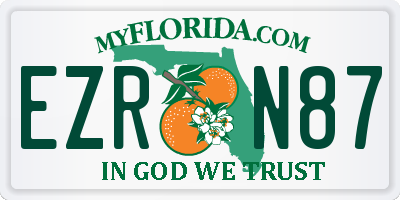 FL license plate EZRN87