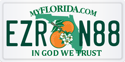 FL license plate EZRN88