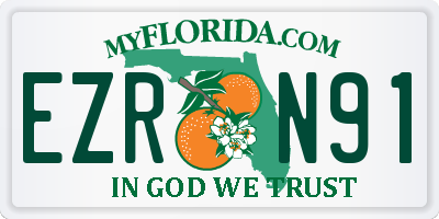 FL license plate EZRN91