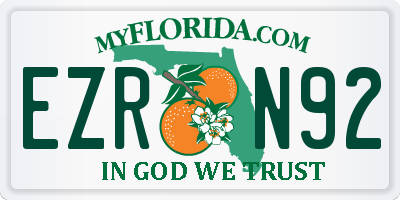 FL license plate EZRN92