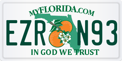 FL license plate EZRN93